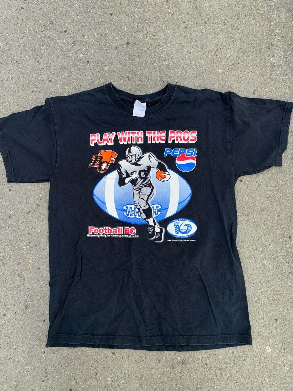 Vintage Gildan Ultra Cotton Play With The Pros Pepsi Football BC T-Shirt Size M